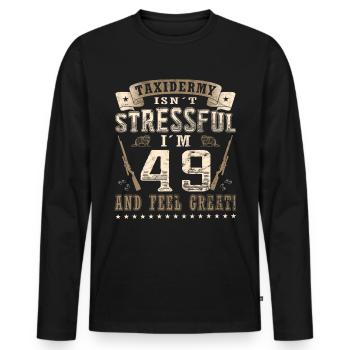 Taxidermistes 49e anniversaire Taxidermistes - T-shirt manches longues Premium bio Homme - noir - Devant - Nico (187cm)