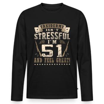 Taxidermistes 51e anniversaire Taxidermistes - T-shirt manches longues Premium bio Homme - noir - Devant - Nico (187cm)