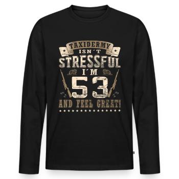 Taxidermists 53rd birthday Taxidermists - Men's Premium Organic Long Sleeve Shirt - black - Front - Nico (187cm)