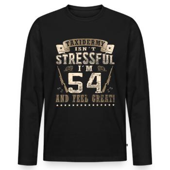 Taxidermistes 54e anniversaire Taxidermistes - T-shirt manches longues Premium bio Homme - noir - Devant - Nico (187cm)