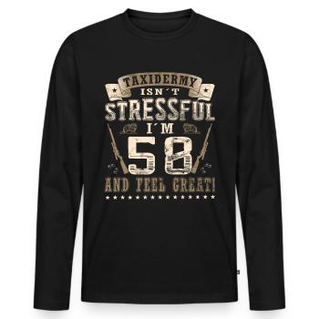 Taxidermistes 58e anniversaire Taxidermistes - T-shirt manches longues Premium bio Homme - noir - Devant - Nico (187cm)