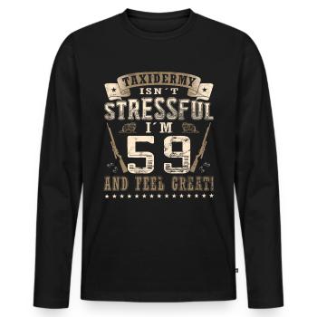 Taxidermistes 59e anniversaire Taxidermistes - T-shirt manches longues Premium bio Homme - noir - Devant - Nico (187cm)