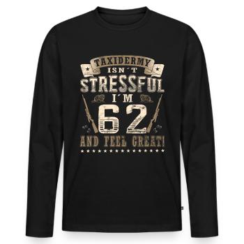Taxidermistes 62e anniversaire Taxidermistes - T-shirt manches longues Premium bio Homme - noir - Devant - Nico (187cm)