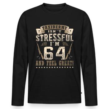 Taxidermistes 64e anniversaire Taxidermistes - T-shirt manches longues Premium bio Homme - noir - Devant - Nico (187cm)