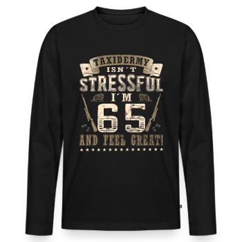 Taxidermistes 65e anniversaire Taxidermistes - T-shirt manches longues Premium bio Homme - noir - Devant - Nico (187cm)