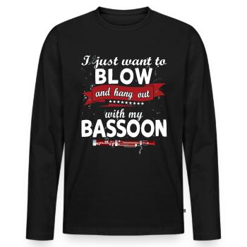 Holzblasinstrument Musik Bassoonist - Männer Premium Bio Langarmshirt - Schwarz - Vorne - Nico (187cm)