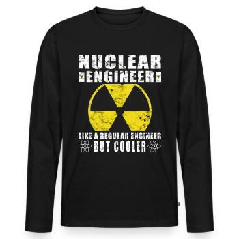 Nuclear Power - Proud Nuclear Engineer - Men's Premium Organic Long Sleeve Shirt - black - Front - Nico (187cm)