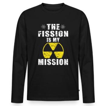 Nuclear Power - Proud Nuclear Engineer - Men's Premium Organic Long Sleeve Shirt - black - Front - Nico (187cm)