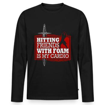 Jeu de rôle avec épée en mousse Larping GN - T-shirt manches longues Premium bio Homme - noir - Devant - Nico (187cm)