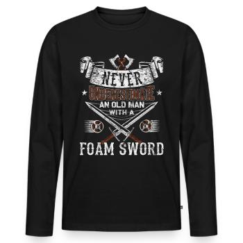 Lustiges Larp Schwertkampf Rollenspiel - Männer Premium Bio Langarmshirt - Schwarz - Vorne - Nico (187cm)
