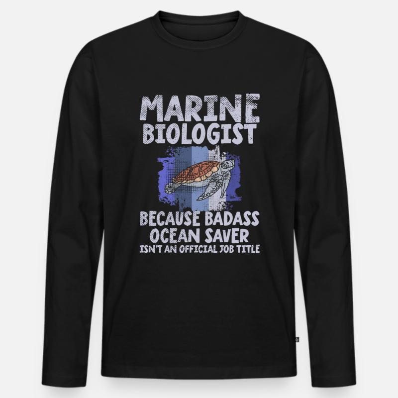 Meeresbiologe - Männer Premium Bio Langarmshirt - Schwarz