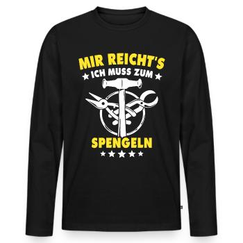 Spengler Bauspengler Spengeln Karrosseriespengler - Männer Premium Bio Langarmshirt - Schwarz - Vorne - Nico (187cm)