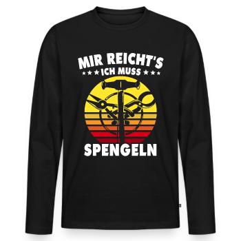 Spengler Bauspengler Spengeln Karrosseriespengler - Männer Premium Bio Langarmshirt - Schwarz - Vorne - Nico (187cm)