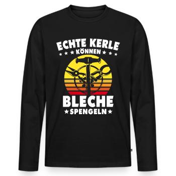 Spengler Bauspengler Spengeln Karrosseriespengler - Männer Premium Bio Langarmshirt - Schwarz - Vorne - Nico (187cm)