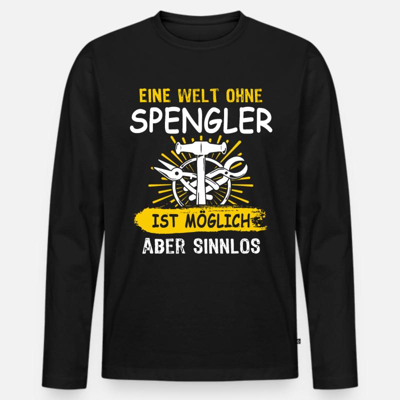 Spengler Bauspengler Karrosseriespengler - Männer Premium Bio Langarmshirt - Schwarz