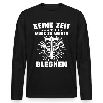 Spengler Beruf Bauspengler Sprüche - Männer Premium Bio Langarmshirt - Schwarz - Vorne - Nico (187cm)