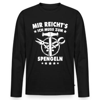 Spengler Bauspengler Karrosseriespengler - Männer Premium Bio Langarmshirt - Schwarz - Vorne - Nico (187cm)