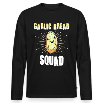 Funny garlic bread design - Men's Premium Organic Long Sleeve Shirt - black - Front - Nico (187cm)