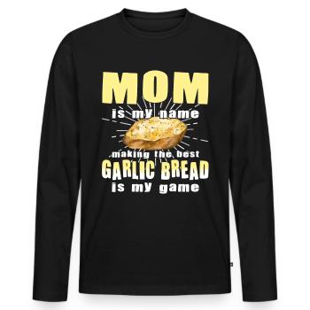 Drôle de mère fabricant d’ail - T-shirt manches longues Premium bio Homme - noir - Devant - Nico (187cm)