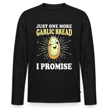 Funny only a garlic bread - Men's Premium Organic Long Sleeve Shirt - black - Front - Nico (187cm)