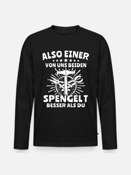 Bauspengler Karosseriespengler Spengler - Männer Premium Bio Langarmshirt - Schwarz