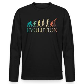 Étoiles spatiales du télescope astronomique Evolution - T-shirt manches longues Premium bio Homme - noir - Devant - Nico (187cm)