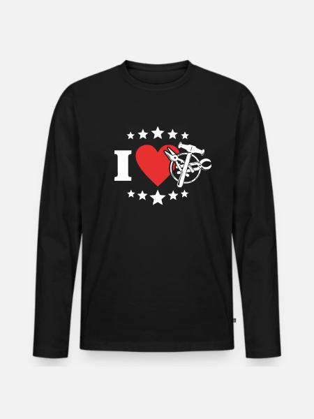 Plumber I love tinsmith profession - Men's Premium Organic Long Sleeve Shirt - black