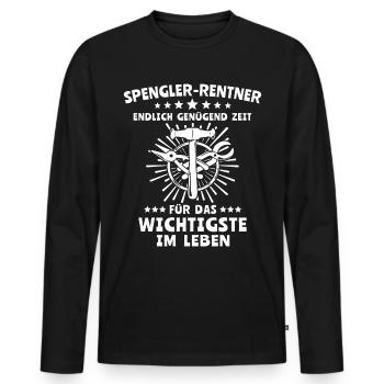Spengler Beruf Bauspengler Sprüche - Männer Premium Bio Langarmshirt - Schwarz - Vorne - Nico (187cm)