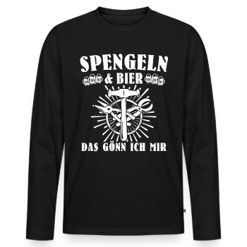 Spengler Beruf Bauspengler Sprüche - Männer Premium Bio Langarmshirt - Schwarz - Vorne - Nico (187cm)