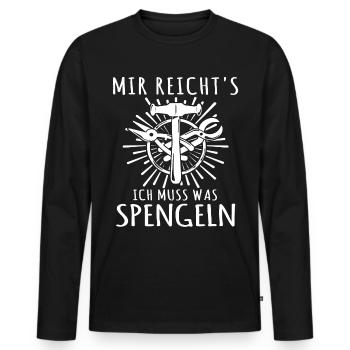 Spengler Bauspengler Karosseriespengler - Männer Premium Bio Langarmshirt - Schwarz - Vorne - Nico (187cm)