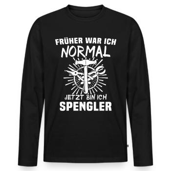 Spengler Bauspengler Karosseriespengler - Männer Premium Bio Langarmshirt - Schwarz - Vorne - Nico (187cm)
