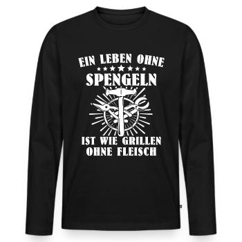 Spengler Bauspengler Karosseriespengler - Männer Premium Bio Langarmshirt - Schwarz - Vorne - Nico (187cm)