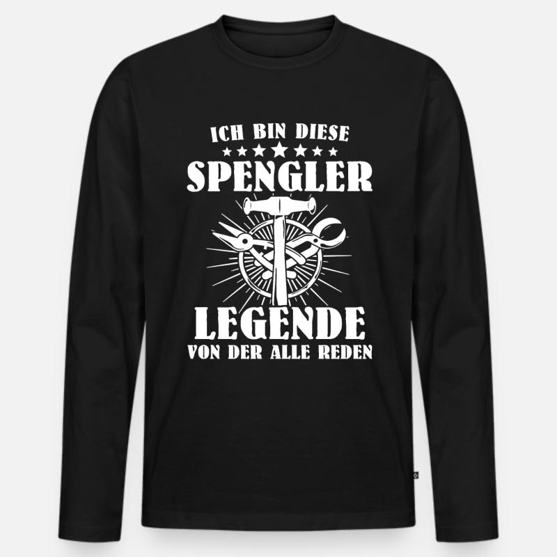 Spengler Bauspengler Karosseriespengler - Männer Premium Bio Langarmshirt - Schwarz