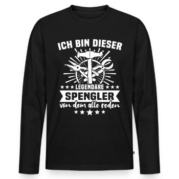 Spengler Beruf Karosseriespengler Sprüche - Männer Premium Bio Langarmshirt - Schwarz - Vorne - Nico (187cm)