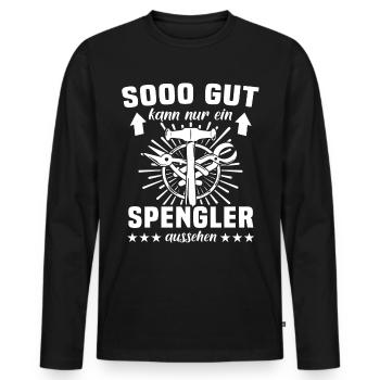 Spengler Beruf Karosseriespengler Sprüche - Männer Premium Bio Langarmshirt - Schwarz - Vorne - Nico (187cm)