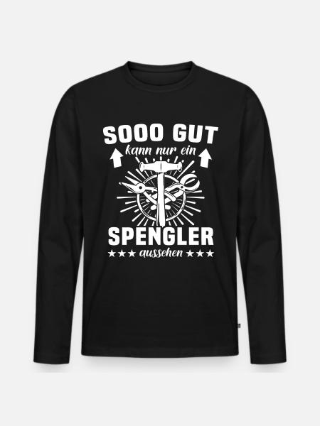 Spengler Beruf Karosseriespengler Sprüche - Männer Premium Bio Langarmshirt - Schwarz