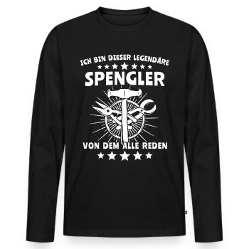 Spengler Beruf Karosseriespengler Sprüche - Männer Premium Bio Langarmshirt - Schwarz - Vorne - Nico (187cm)