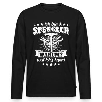Spengler Beruf Karosseriespengler Sprüche - Männer Premium Bio Langarmshirt - Schwarz - Vorne - Nico (187cm)