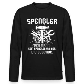 Spengler Beruf Karosseriespengler Sprüche - Männer Premium Bio Langarmshirt - Schwarz - Vorne - Nico (187cm)