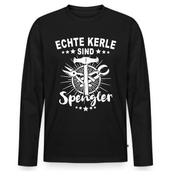 Spengler Beruf Karosseriespengler Sprüche - Männer Premium Bio Langarmshirt - Schwarz - Vorne - Nico (187cm)