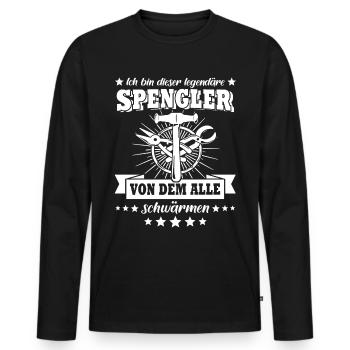 Spengler Spengeln Karosseriespengler - Männer Premium Bio Langarmshirt - Schwarz - Vorne - Nico (187cm)