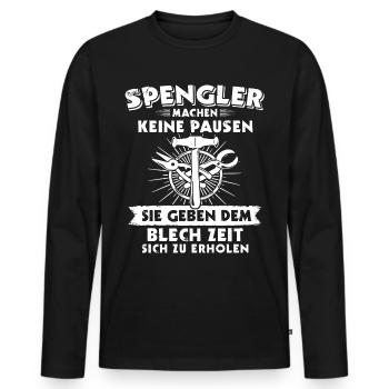 Spengler Spengeln Karosseriespengler - Männer Premium Bio Langarmshirt - Schwarz - Vorne - Nico (187cm)
