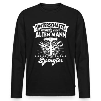 Spengler Spengeln Karosseriespengler - Männer Premium Bio Langarmshirt - Schwarz - Vorne - Nico (187cm)
