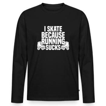 Roller Skating Skateboard Skateboarding Skater - T-shirt manches longues Premium bio Homme - noir - Devant - Nico (187cm)