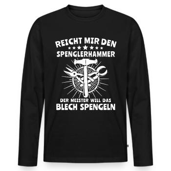 Spengler Spengeln Karosseriespengler - Männer Premium Bio Langarmshirt - Schwarz - Vorne - Nico (187cm)