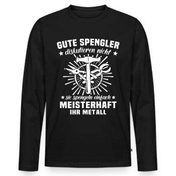 Spengler Spengeln Karosseriespengler - Männer Premium Bio Langarmshirt - Schwarz - Vorne - Nico (187cm)