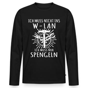 Spengler Spengeln Karosseriespengler - Männer Premium Bio Langarmshirt - Schwarz - Vorne - Nico (187cm)