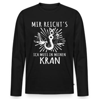 Kranführer Kran Kranfahrer - Männer Premium Bio Langarmshirt - Schwarz - Vorne - Nico (187cm)