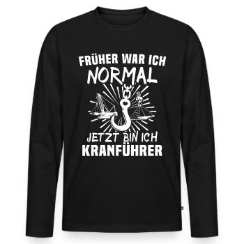 Kranführer Kran Kranfahrer - Männer Premium Bio Langarmshirt - Schwarz - Vorne - Nico (187cm)