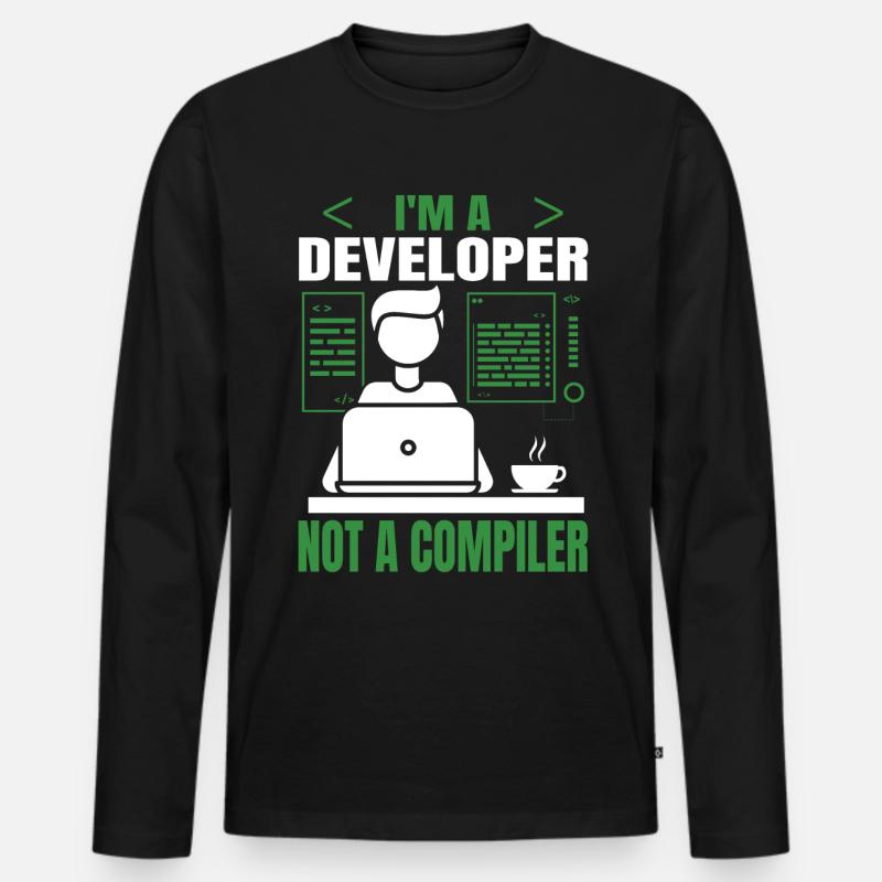 I'm a developer, not a Compiller programmer Men's Premium Organic Long Sleeve Shirt